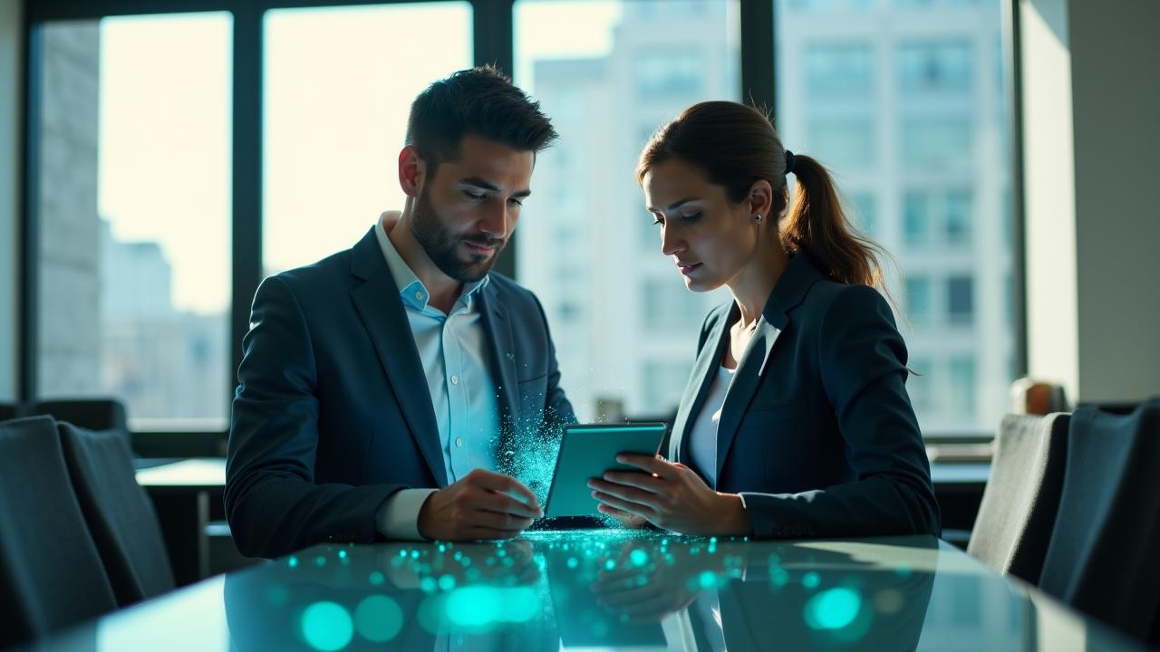 Professionisti che collaborano con l'integrazione di AI