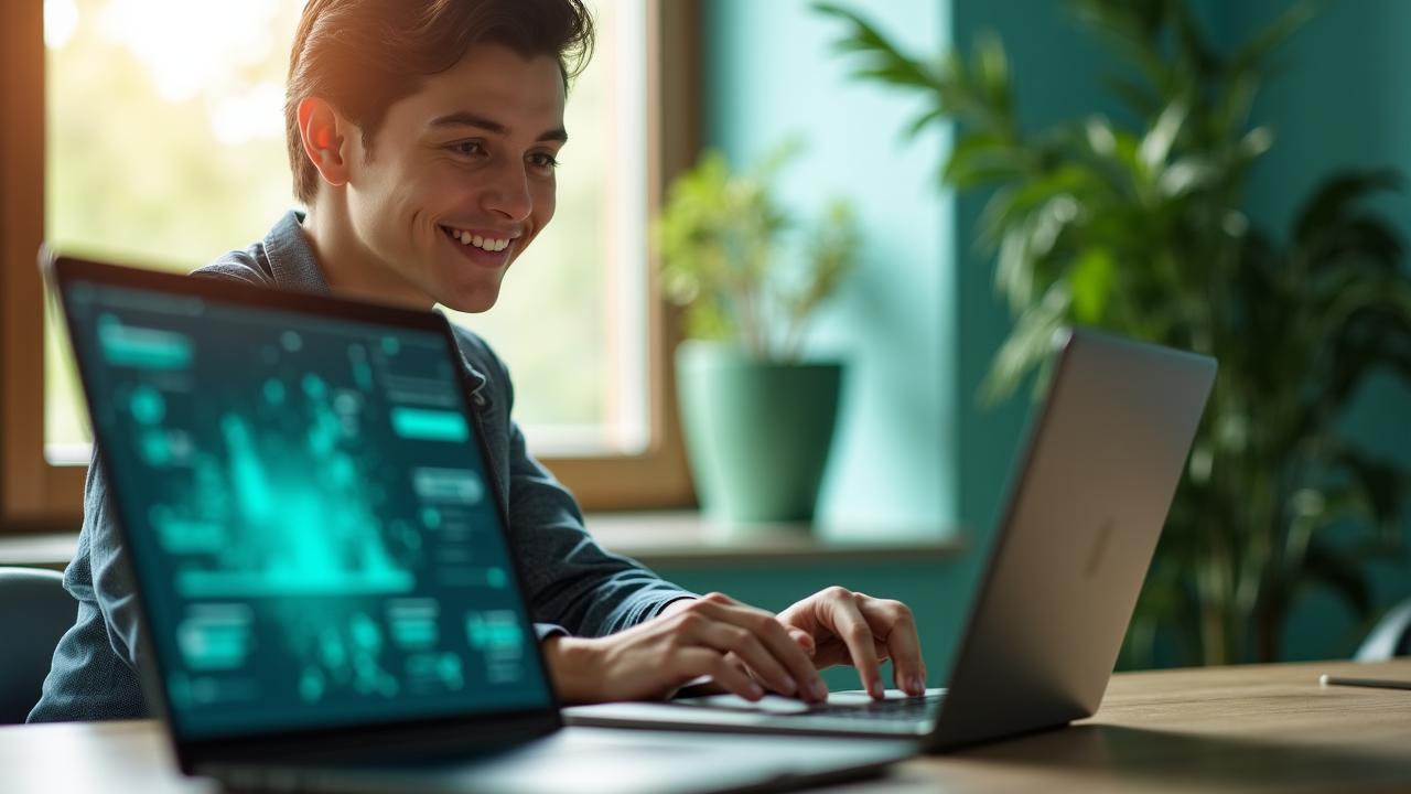 Professionista che utilizza strumenti AI in ufficio